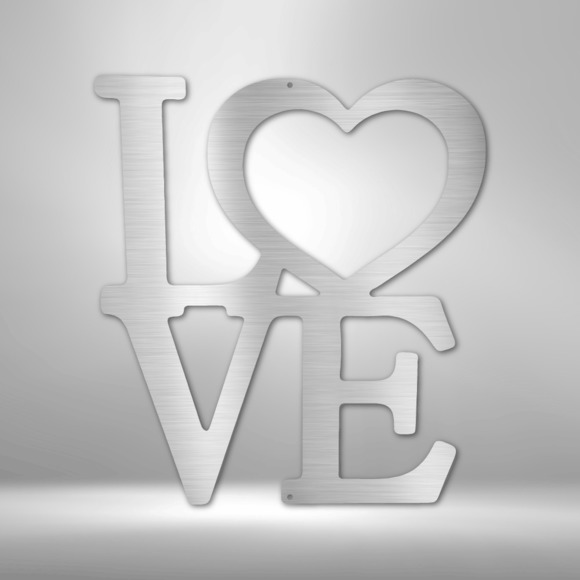 Classic Love Steel Sign Laser Cut Powder Coated Home & Office Metal Wall Decor M